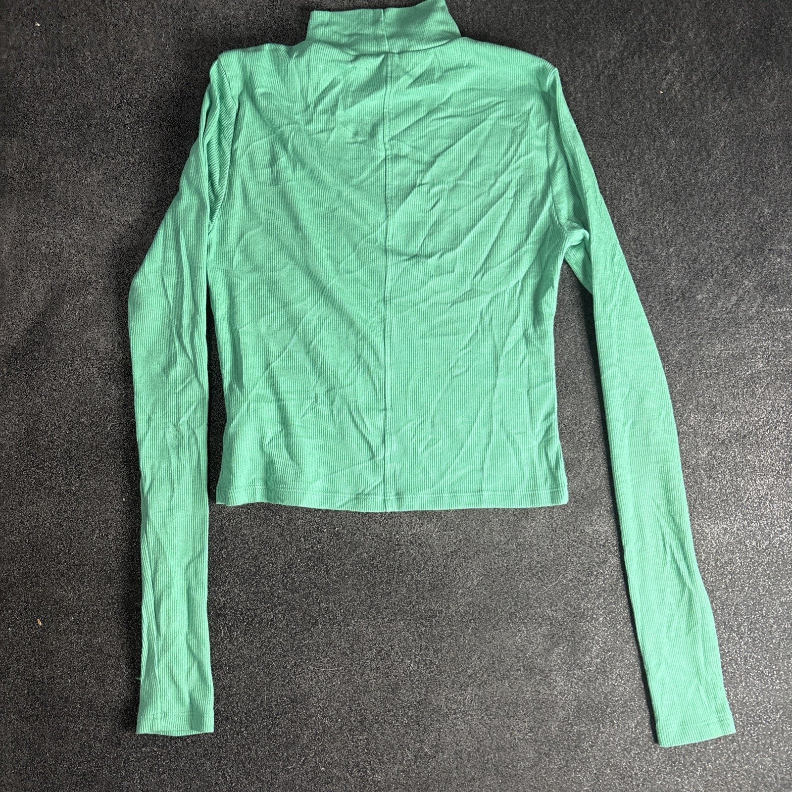 American Eagle Green Ribbed Mock Neck Top Size Small