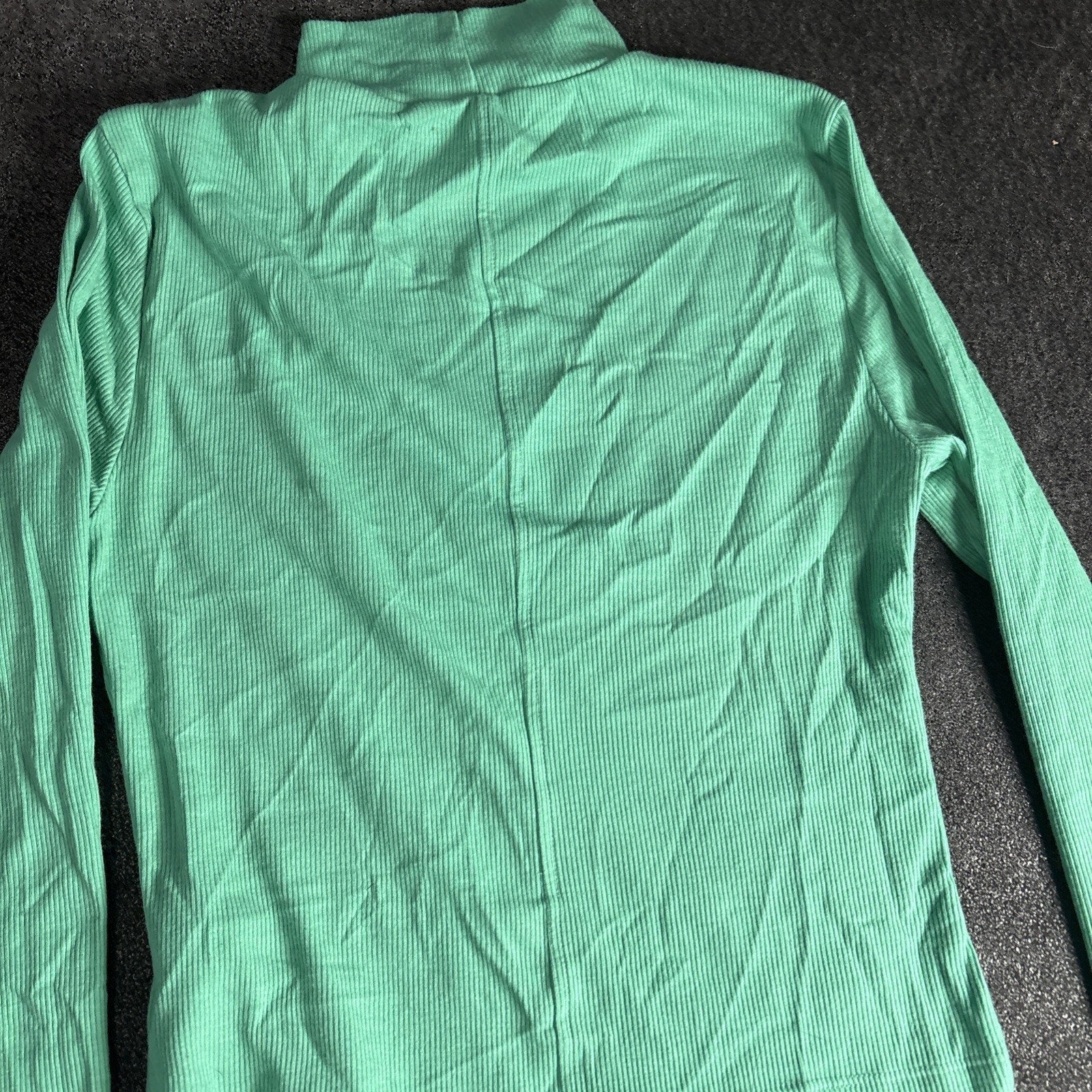 American Eagle Green Ribbed Mock Neck Top Size Small
