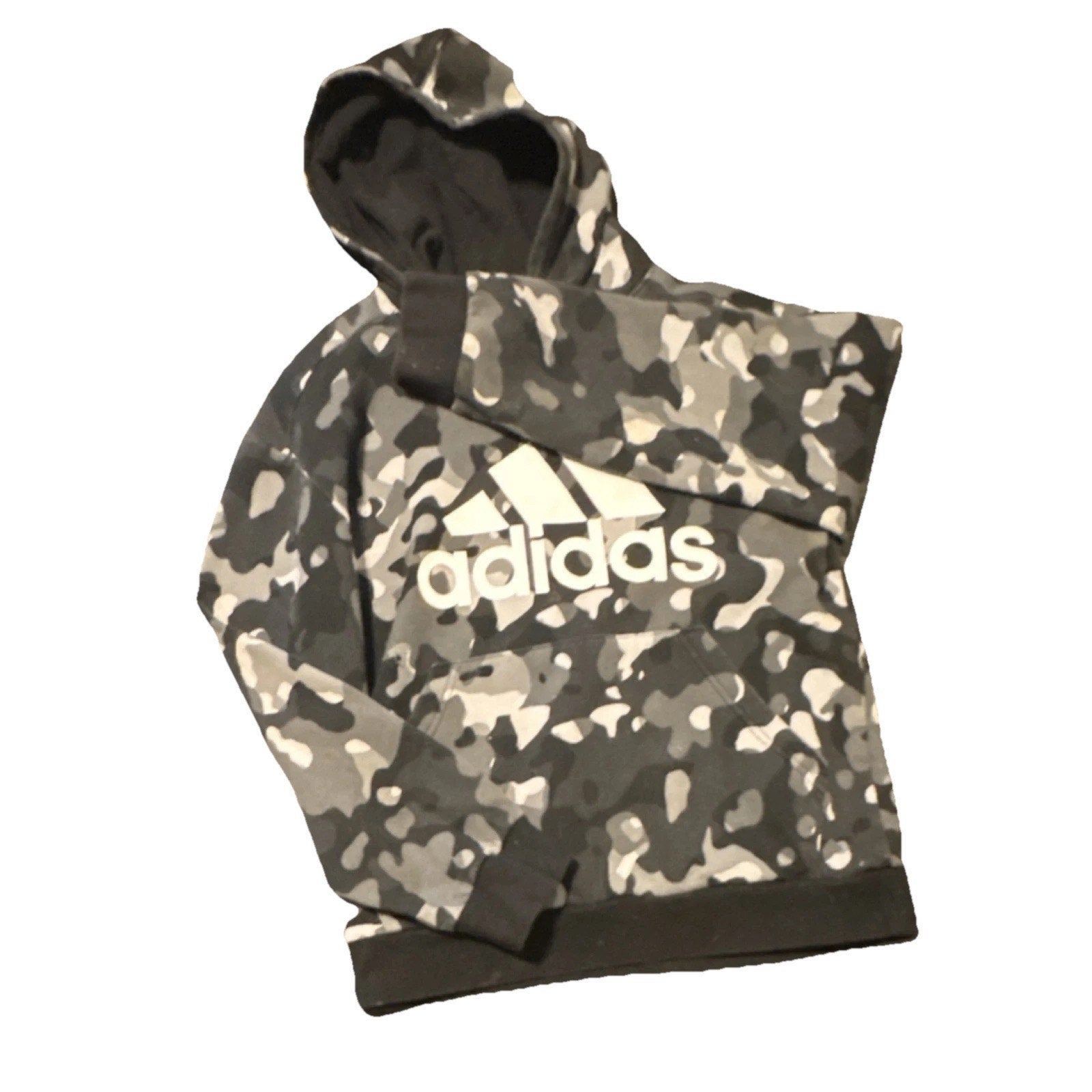 adidas Camouflage Logo Fleece Pullover Hoodie boys Regular Fit Size L
