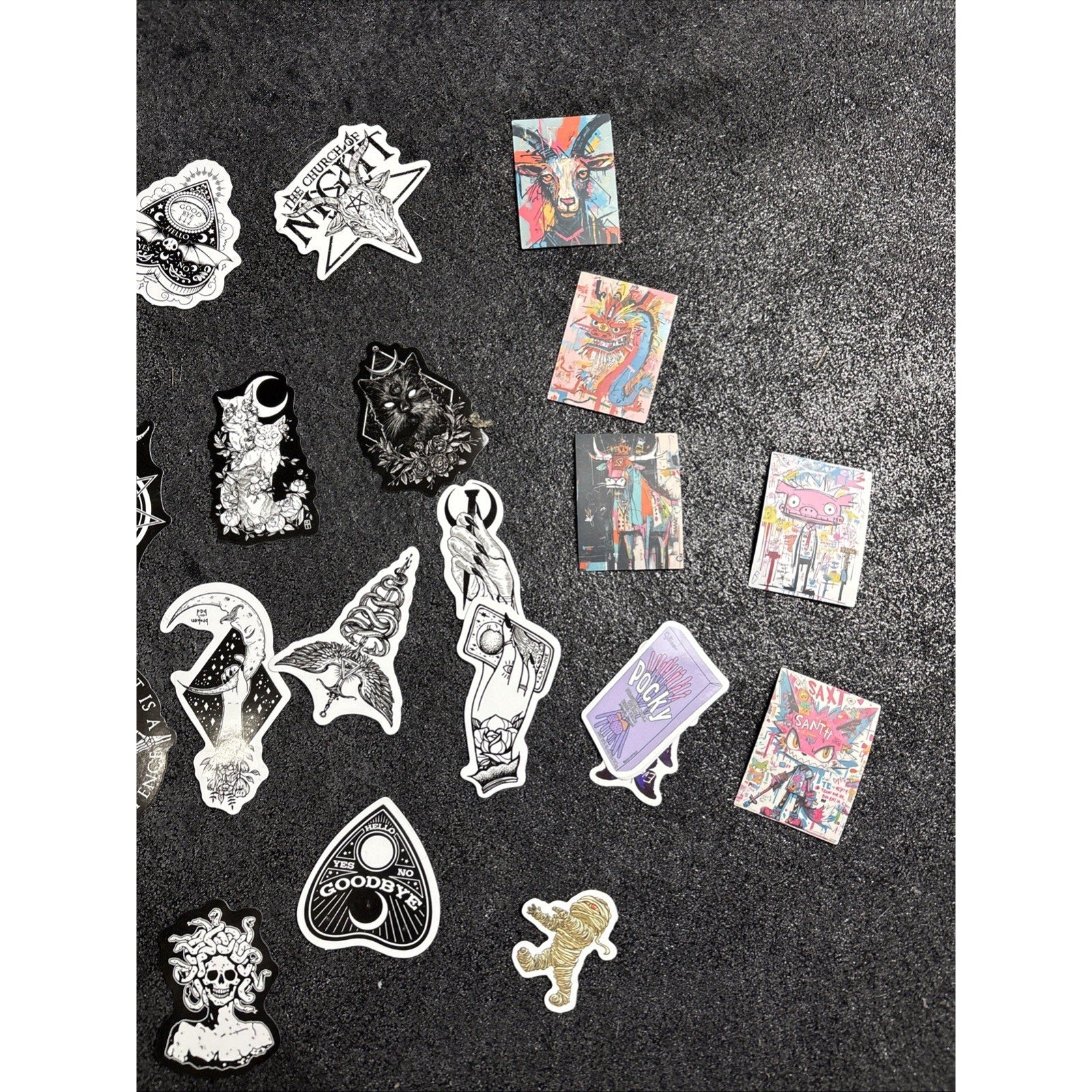 40 Black Gothic Stickers Random Selection.