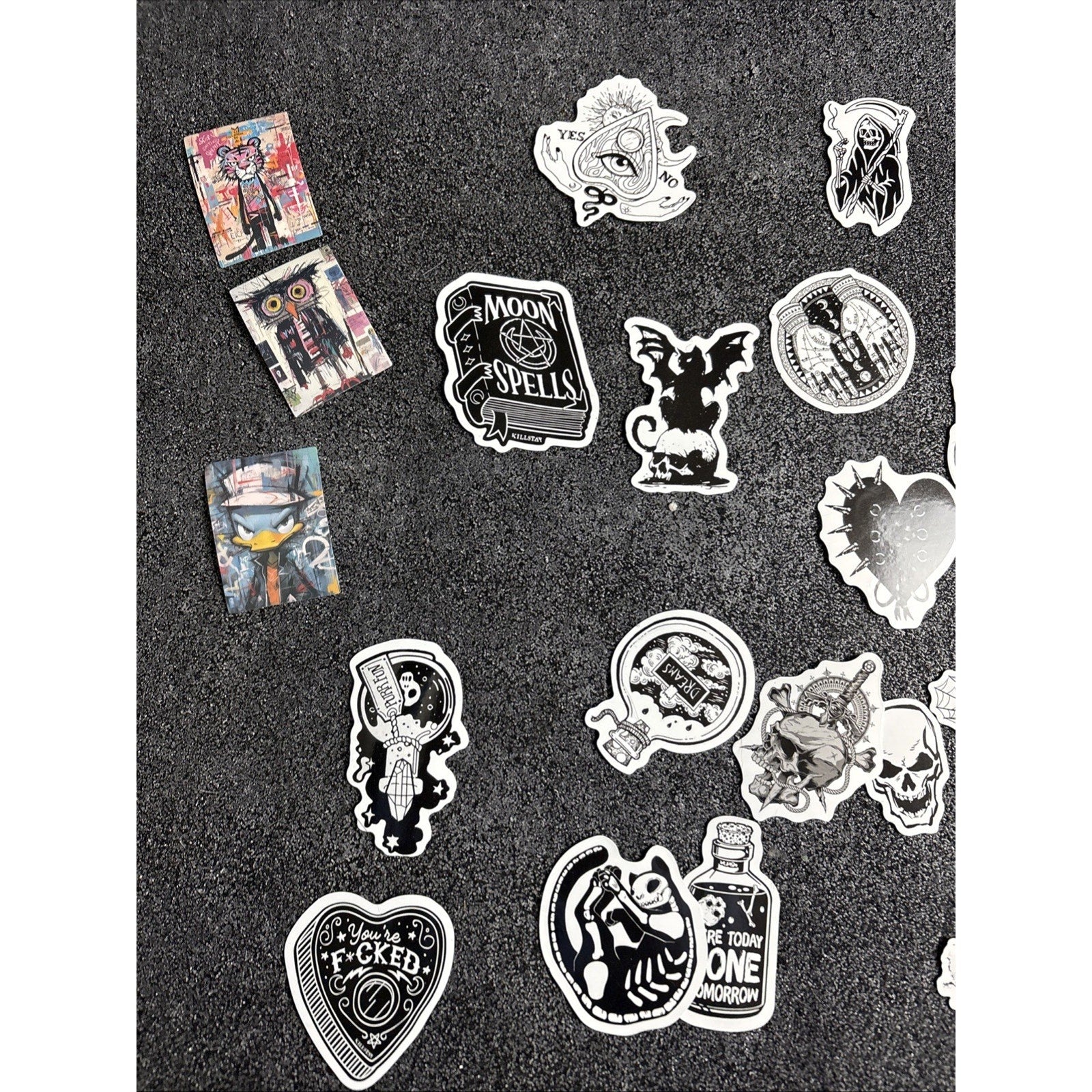 40 Black Gothic Stickers Random Selection.