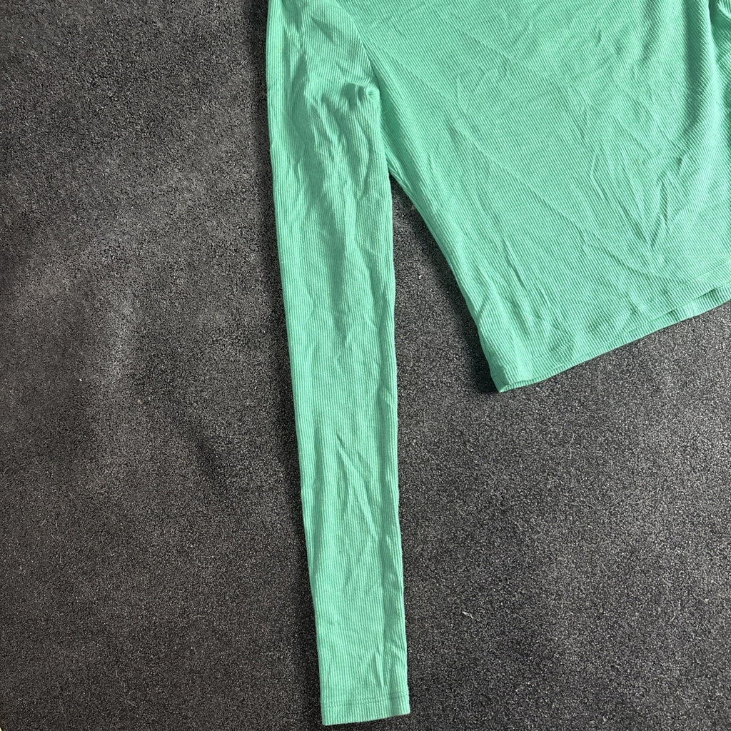 American Eagle Green Ribbed Mock Neck Top Size Small