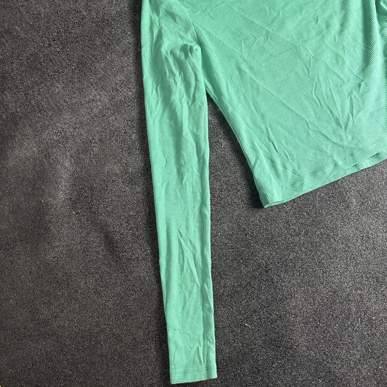 American Eagle Green Ribbed Mock Neck Top Size Small