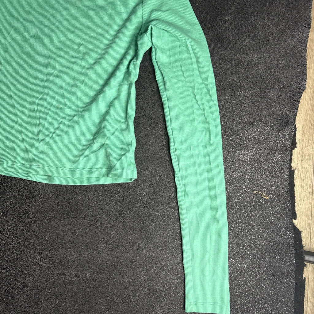 American Eagle Green Ribbed Mock Neck Top Size Small