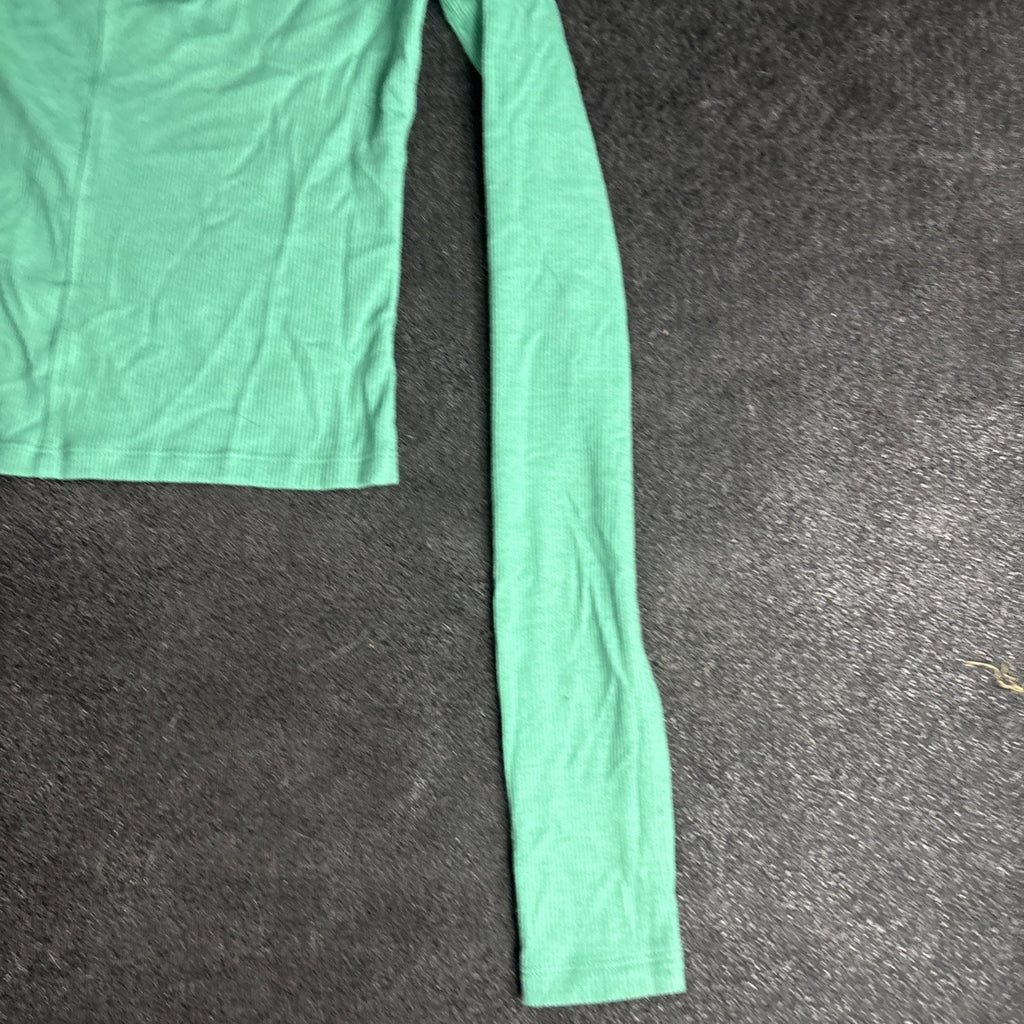 American Eagle Green Ribbed Mock Neck Top Size Small