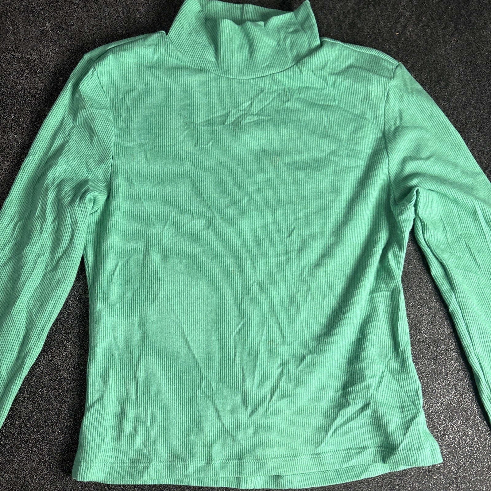 American Eagle Green Ribbed Mock Neck Top Size Small