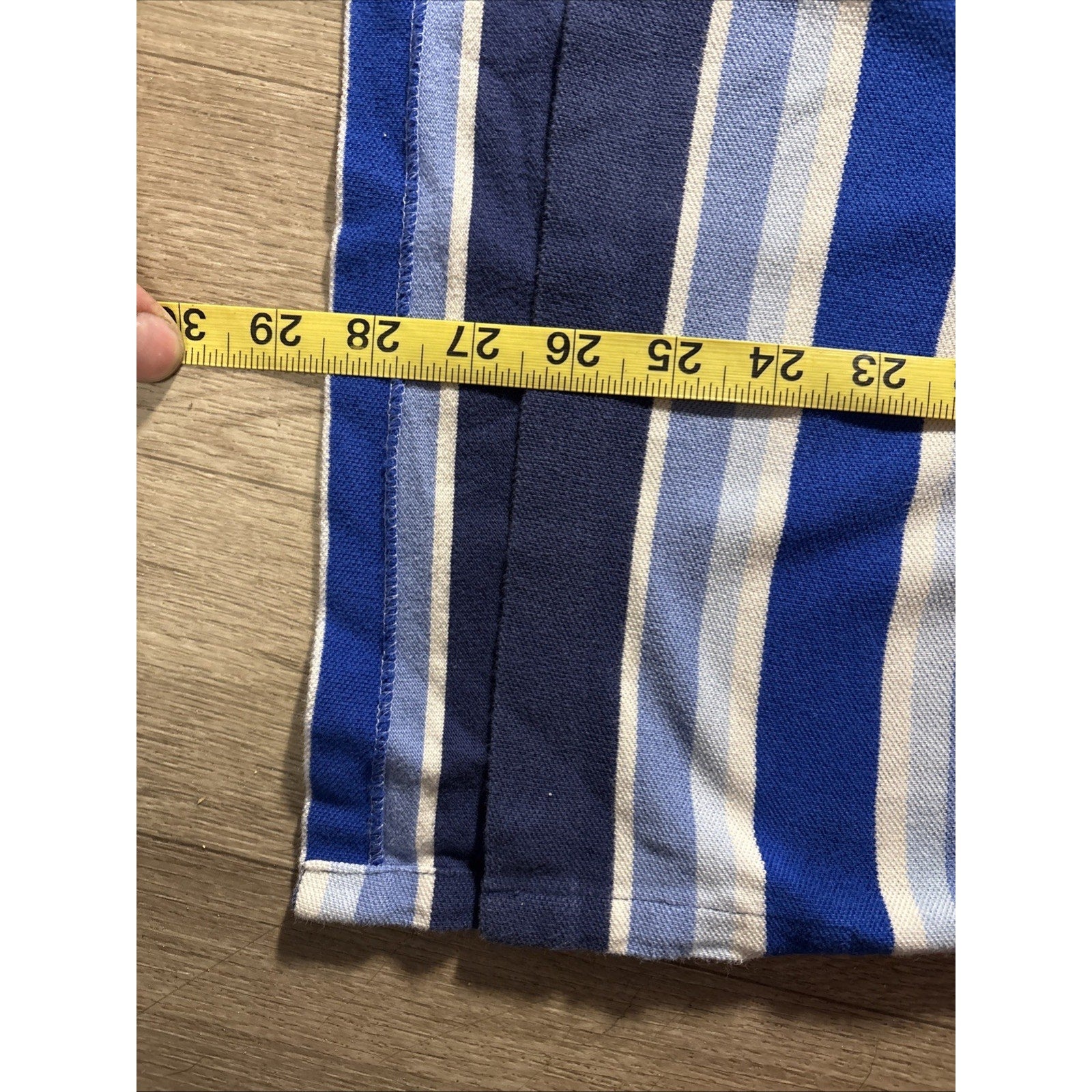 2000's Polo Ralph Lauren Men's Blue Striped Collared Short Sleeve Polo Shirt L